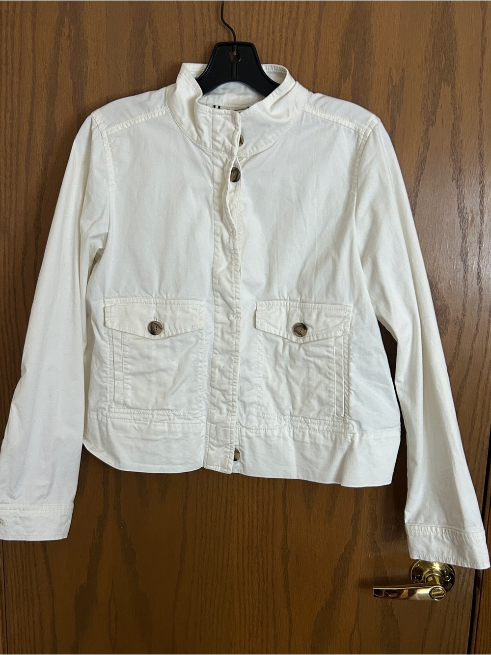GAP White Utility Jacket | Cotton Stretch Military Style | Size Small